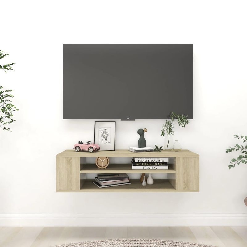 Casa si Gradina - Mobilier - Comode si corpuri - Comode - Dulap TV suspendat, stejar Sonoma, 100x30x26,5 cm, PAL - Infinity.ro
