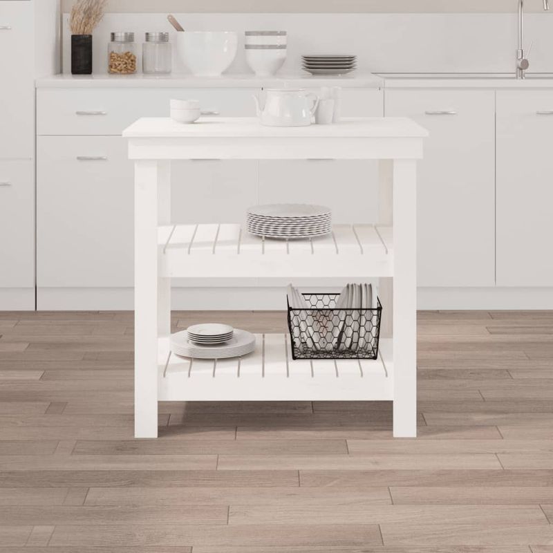 Casa si Gradina - Constructii - Scule de mana si unelte - Mese si bancuri de lucru - Banc de lucru, alb, 78,5x50x80 cm, lemn masiv pin - Infinity.ro