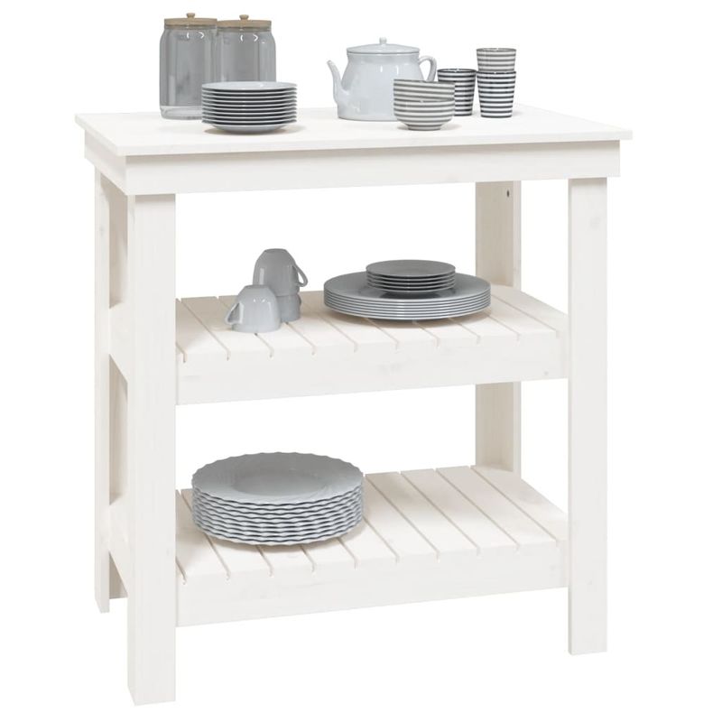 Casa si Gradina - Constructii - Scule de mana si unelte - Mese si bancuri de lucru - Banc de lucru, alb, 78,5x50x80 cm, lemn masiv pin - Infinity.ro