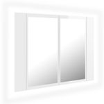 Casa si Gradina - Mobilier - Comode si corpuri - Masute de toaleta - Dulap de baie cu oglinda si LED alb lucios 60x12x45 cm acril - Infinity.ro