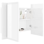 Casa si Gradina - Mobilier - Comode si corpuri - Masute de toaleta - Dulap de baie cu oglinda si LED alb lucios 60x12x45 cm acril - Infinity.ro