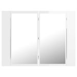 Casa si Gradina - Mobilier - Comode si corpuri - Masute de toaleta - Dulap de baie cu oglinda si LED alb lucios 60x12x45 cm acril - Infinity.ro