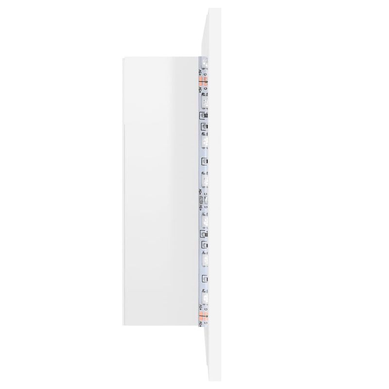 Casa si Gradina - Mobilier - Comode si corpuri - Masute de toaleta - Dulap de baie cu oglinda si LED alb lucios 60x12x45 cm acril - Infinity.ro