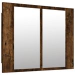 Casa si Gradina - Mobilier - Mobilier baie - Corpuri baie - Dulap de baie cu oglinda si LED stejar fumuriu 60x12x45 cm lemn compozit - Infinity.ro