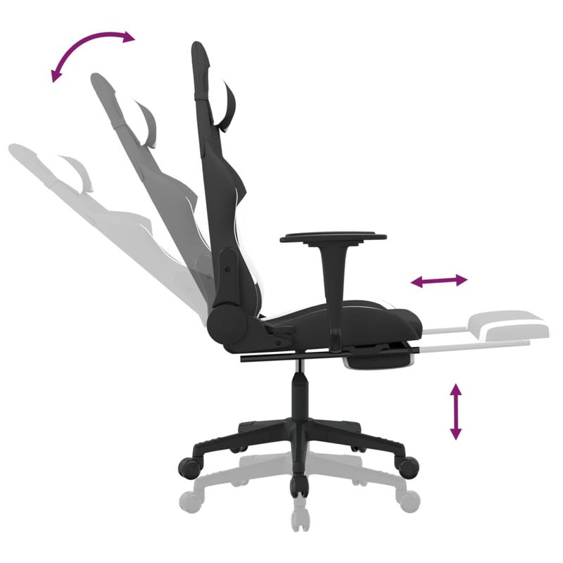 PC, gaming si accesorii - Gaming - Accesorii gaming - Scaune gaming - Scaun de jocuri, negru si alb, textil - Infinity.ro