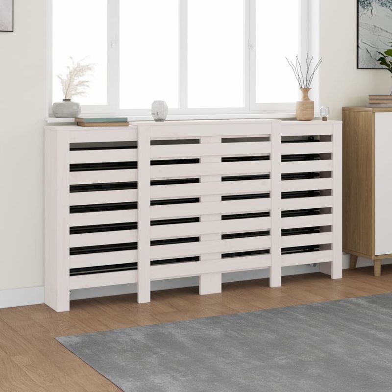 Casa si Gradina - Termice - Calorifere si accesorii - Accesorii calorifere - Masca pentru calorifer, alb, 210x21x85 cm, lemn masiv de pin - Infinity.ro