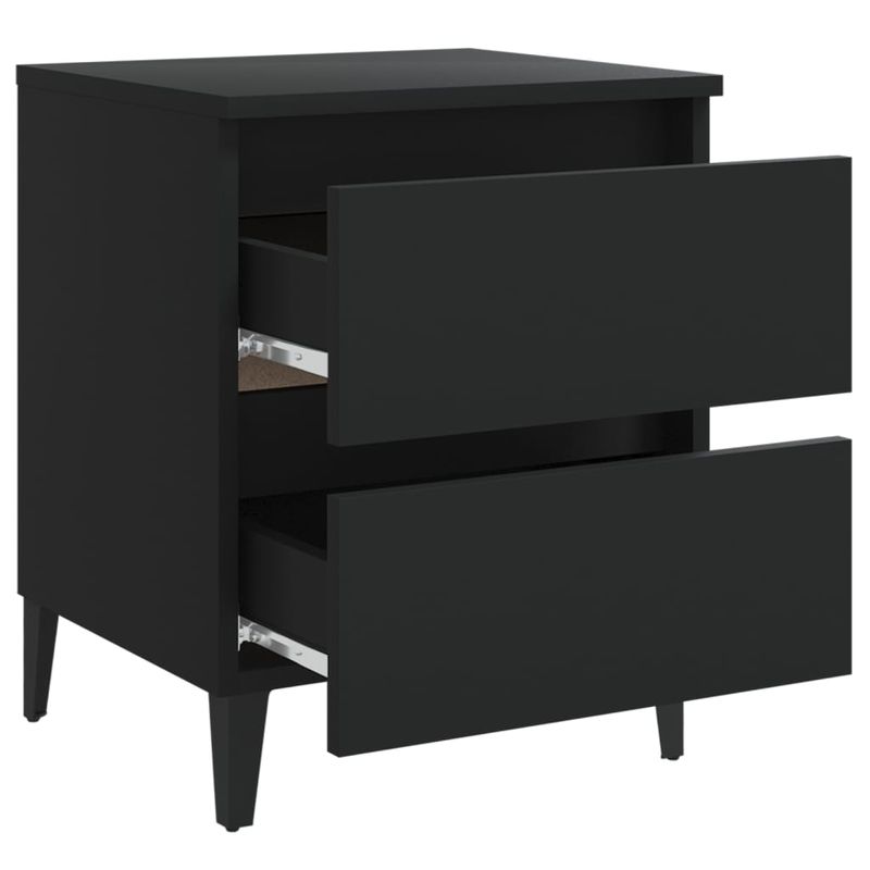 Casa si Gradina - Mobilier - Comode si corpuri - Noptiere - Noptiera, 2 buc., negru, 40x35x50 cm, PAL - Infinity.ro