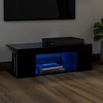 Casa si Gradina - Mobilier - Comode si corpuri - Comode - Comoda TV cu lumini LED, negru, 90x39x30 cm - Infinity.ro