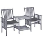 Casa si Gradina - Gradina si terasa - Mobilier exterior - Seturi mobila gradina - Scaune de gradina cu masa de ceai si perne, lemn masiv acacia - Infinity.ro