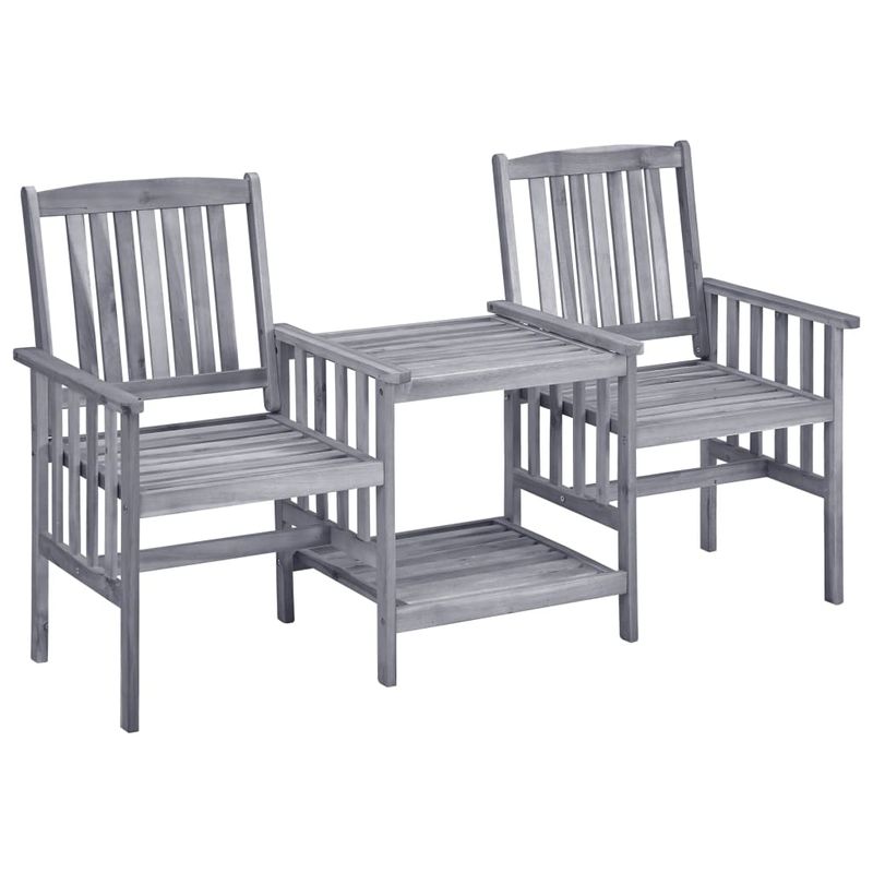 Casa si Gradina - Gradina si terasa - Mobilier exterior - Seturi mobila gradina - Scaune de gradina cu masa de ceai si perne, lemn masiv acacia - Infinity.ro