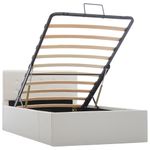 Casa si Gradina - Mobilier - Paturi si accesorii - Paturi - Cadru pat hidraulic cu lada , alb, 90 x 200 cm, piele ecologica - Infinity.ro