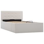 Casa si Gradina - Mobilier - Paturi si accesorii - Paturi - Cadru pat hidraulic cu lada , alb, 90 x 200 cm, piele ecologica - Infinity.ro