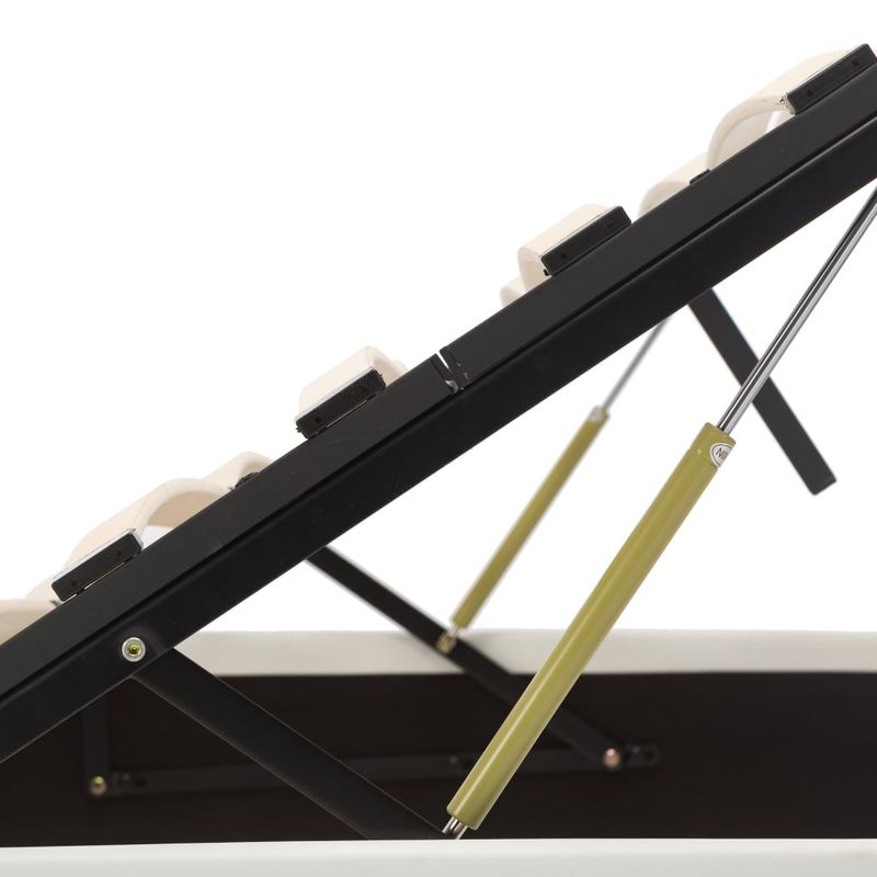Casa si Gradina - Mobilier - Paturi si accesorii - Paturi - Cadru pat hidraulic cu lada , alb, 90 x 200 cm, piele ecologica - Infinity.ro