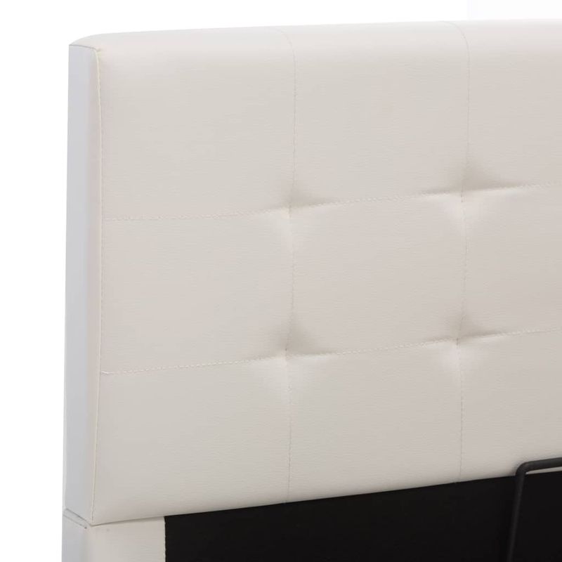 Casa si Gradina - Mobilier - Paturi si accesorii - Paturi - Cadru pat hidraulic cu lada , alb, 90 x 200 cm, piele ecologica - Infinity.ro