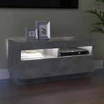 Casa si Gradina - Mobilier - Comode si corpuri - Comode - Comoda TV cu lumini LED, gri beton, 80x35x40 cm - Infinity.ro
