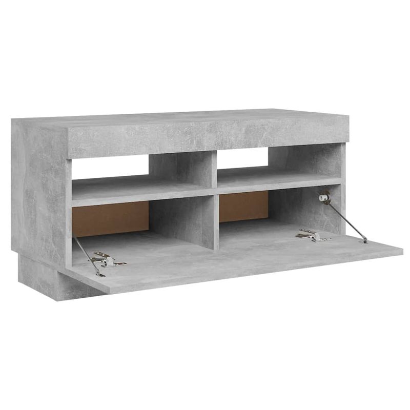 Casa si Gradina - Mobilier - Comode si corpuri - Comode - Comoda TV cu lumini LED, gri beton, 80x35x40 cm - Infinity.ro