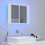 Casa si Gradina - Mobilier - Comode si corpuri - Masute de toaleta - Dulap de baie cu oglinda si LED, alb, 60x12x45 cm acril - Infinity.ro