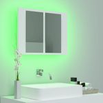 Casa si Gradina - Mobilier - Comode si corpuri - Masute de toaleta - Dulap de baie cu oglinda si LED, alb, 60x12x45 cm acril - Infinity.ro