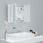 Casa si Gradina - Mobilier - Comode si corpuri - Masute de toaleta - Dulap de baie cu oglinda si LED, alb, 60x12x45 cm acril - Infinity.ro