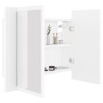 Casa si Gradina - Mobilier - Comode si corpuri - Masute de toaleta - Dulap de baie cu oglinda si LED, alb, 60x12x45 cm acril - Infinity.ro