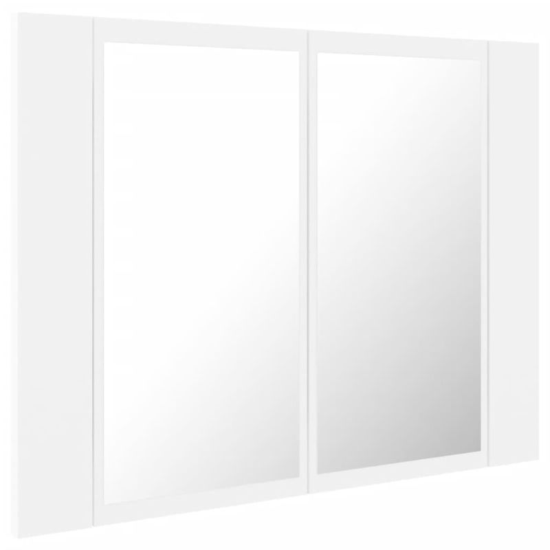Casa si Gradina - Mobilier - Comode si corpuri - Masute de toaleta - Dulap de baie cu oglinda si LED, alb, 60x12x45 cm acril - Infinity.ro