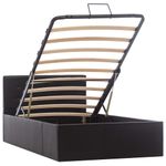 Casa si Gradina - Mobilier - Paturi si accesorii - Paturi - Cadru pat hidraulic cu lada negru 90 x 200 cm piele ecologica - Infinity.ro
