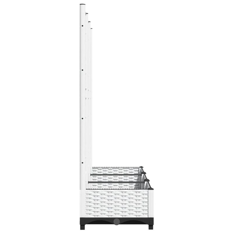 Casa si Gradina - Gradinarit si plante - Plante si ghivece - Ghivece si suporturi - Jardiniera de gradina cu spalier, alb, 120x40x121,5 cm, PP - Infinity.ro