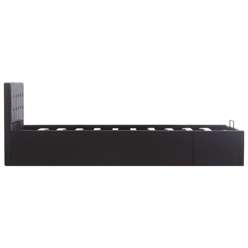 Casa si Gradina - Mobilier - Paturi si accesorii - Paturi - Cadru pat hidraulic cu lada negru 90 x 200 cm piele ecologica - Infinity.ro