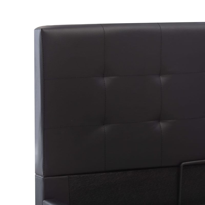 Casa si Gradina - Mobilier - Paturi si accesorii - Paturi - Cadru pat hidraulic cu lada negru 90 x 200 cm piele ecologica - Infinity.ro