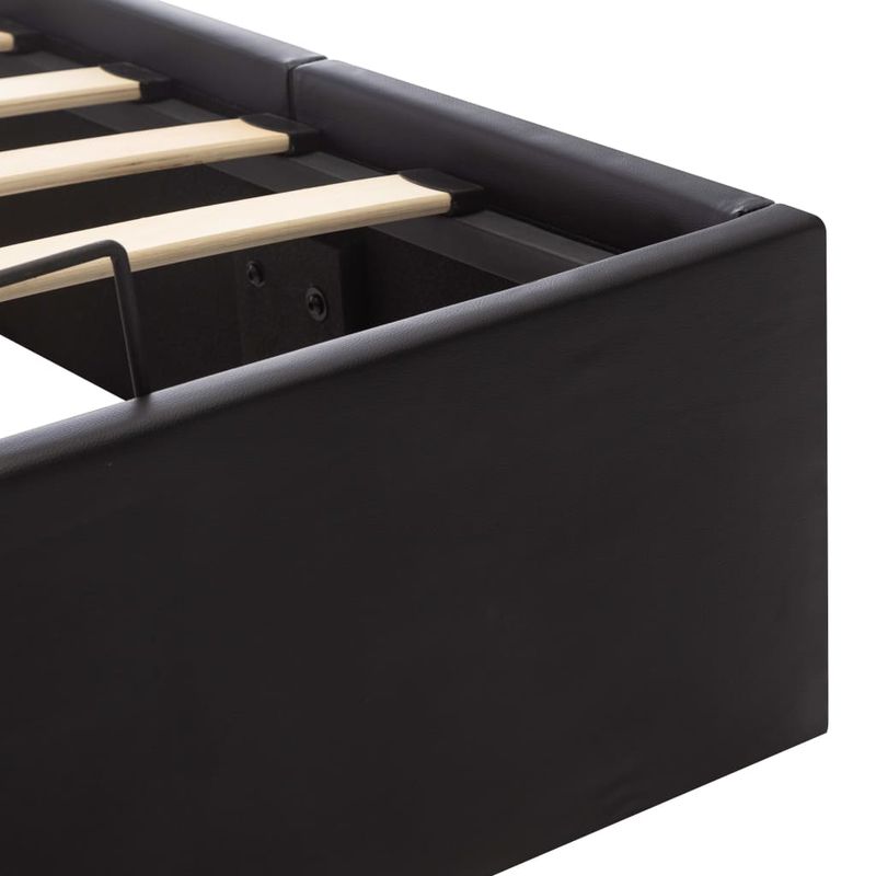 Casa si Gradina - Mobilier - Paturi si accesorii - Paturi - Cadru pat hidraulic cu lada negru 90 x 200 cm piele ecologica - Infinity.ro