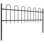 Casa si Gradina - Gradina si terasa - Garduri, panouri si accesorii - Gard de gradina cu varf curbat, negru, 1,7 m, otel, înălțime 60 cm - Infinity.ro