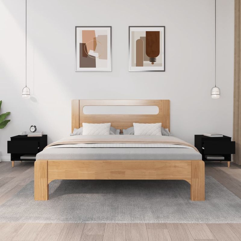 Casa si Gradina - Mobilier - Comode si corpuri - Noptiere - Noptiera, 2 buc., negru, 50x46x50 cm, lemn prelucrat - Infinity.ro