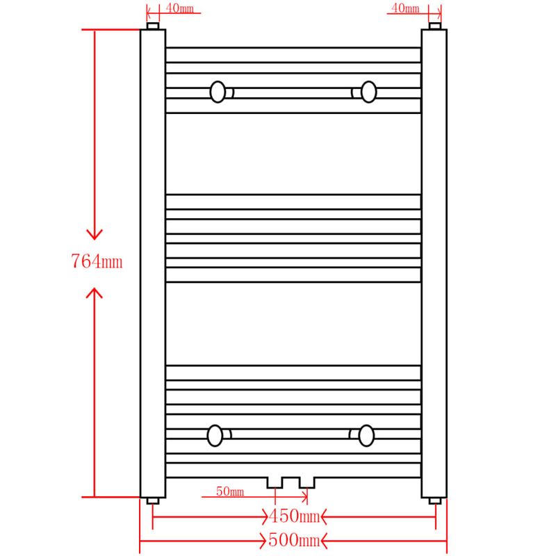 Casa si Gradina - Termice - Generatoare de aer cald - Radiator port-prosop incalzire centrala baie, drept, 500 x 764 mm - Infinity.ro