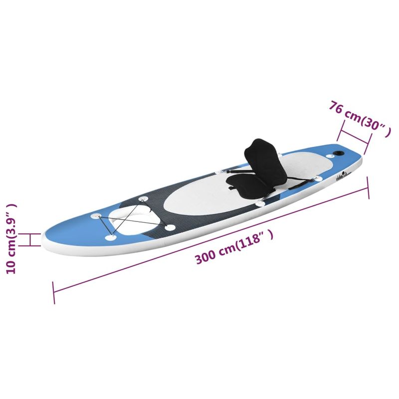 Sport si Outdoor - Sporturi acvatice - Sporturi pe placa - Stand up paddle - Set placa paddleboarding gonflabila, albastru, 300x76x10 cm - Infinity.ro