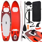 Sport si Outdoor - Sporturi acvatice - Sporturi pe placa - Stand up paddle - Set placa paddleboarding gonflabila, rosu, 300x76x10 cm - Infinity.ro