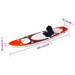 Sport si Outdoor - Sporturi acvatice - Sporturi pe placa - Stand up paddle - Set placa paddleboarding gonflabila, rosu, 300x76x10 cm - Infinity.ro