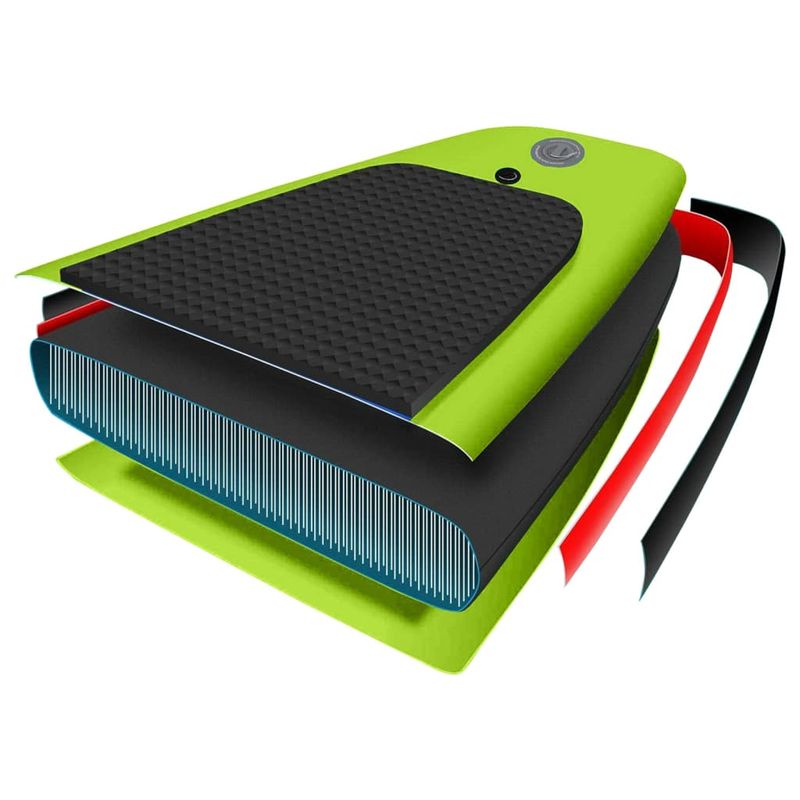 Sport si Outdoor - Sporturi acvatice - Sporturi pe placa - Stand up paddle - Set placa paddleboarding gonflabila, verde, 300x76x10 cm - Infinity.ro