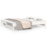 Casa si Gradina - Mobilier - Paturi si accesorii - Paturi - Pat de zi extensibil, alb, 2x(100x200) cm, lemn masiv de pin, mărime 2x (100x200) cm - Infinity.ro