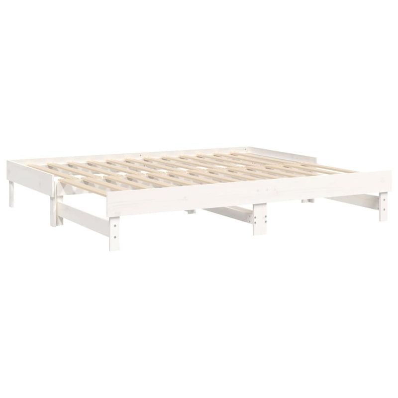 Casa si Gradina - Mobilier - Paturi si accesorii - Paturi - Pat de zi extensibil, alb, 2x(100x200) cm, lemn masiv de pin, mărime 2x (100x200) cm - Infinity.ro