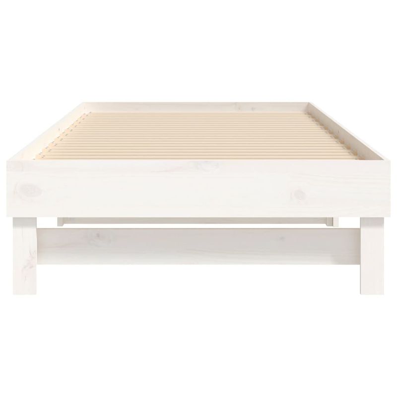 Casa si Gradina - Mobilier - Paturi si accesorii - Paturi - Pat de zi extensibil, alb, 2x(100x200) cm, lemn masiv de pin, mărime 2x (100x200) cm - Infinity.ro