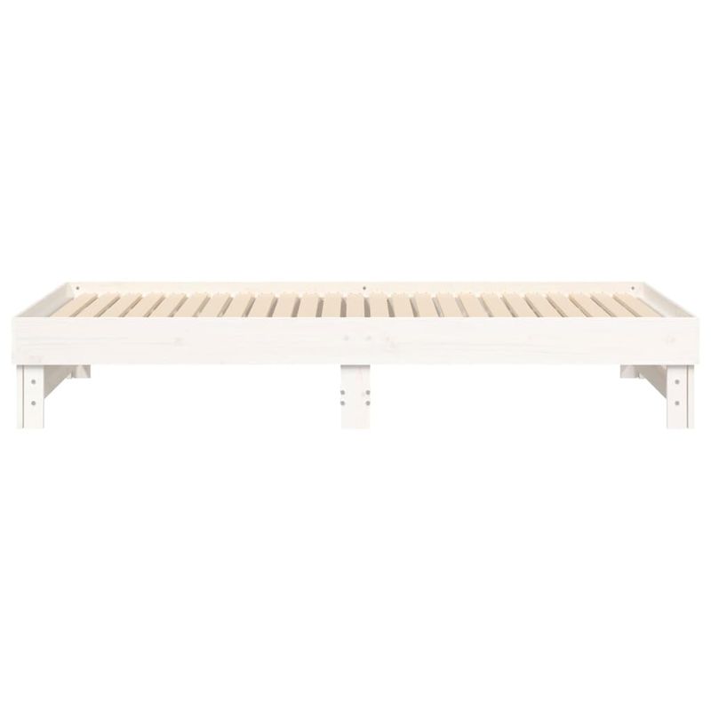 Casa si Gradina - Mobilier - Paturi si accesorii - Paturi - Pat de zi extensibil, alb, 2x(100x200) cm, lemn masiv de pin, mărime 2x (100x200) cm - Infinity.ro