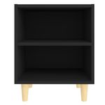 Casa si Gradina - Mobilier - Comode si corpuri - Noptiere - Noptiera cu picioare din lemn masiv, 2 buc., negru, 40x30x50 cm - Infinity.ro
