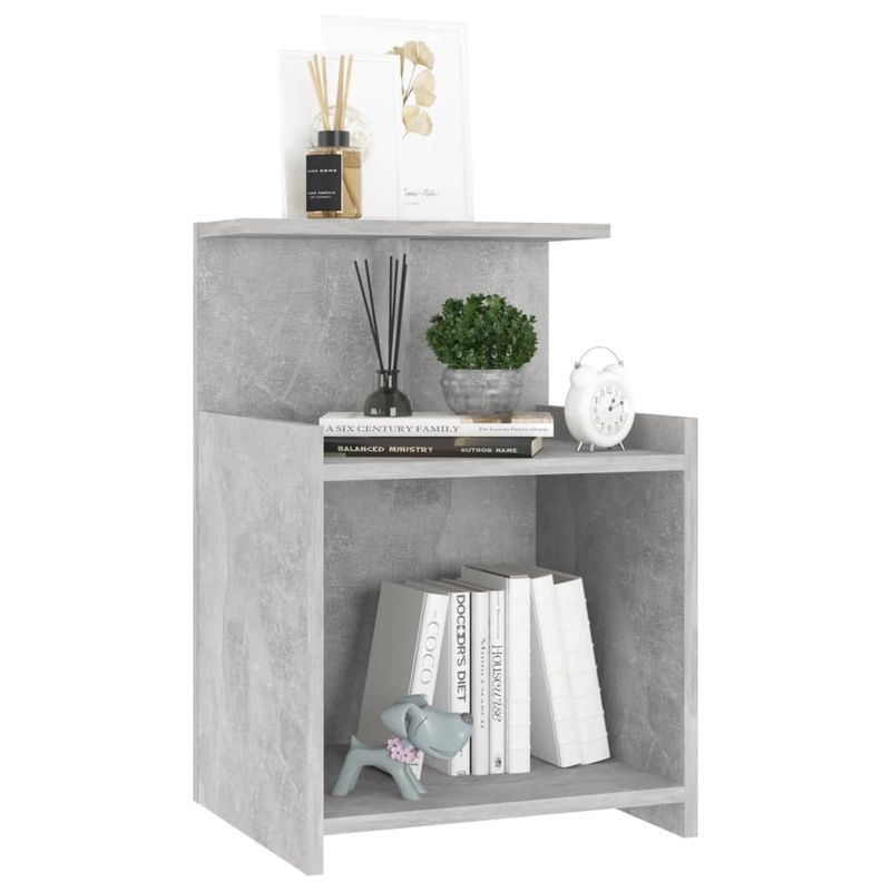 Casa si Gradina - Mobilier - Comode si corpuri - Noptiere - Noptiera, gri beton, 40x35x60 cm, PAL - Infinity.ro