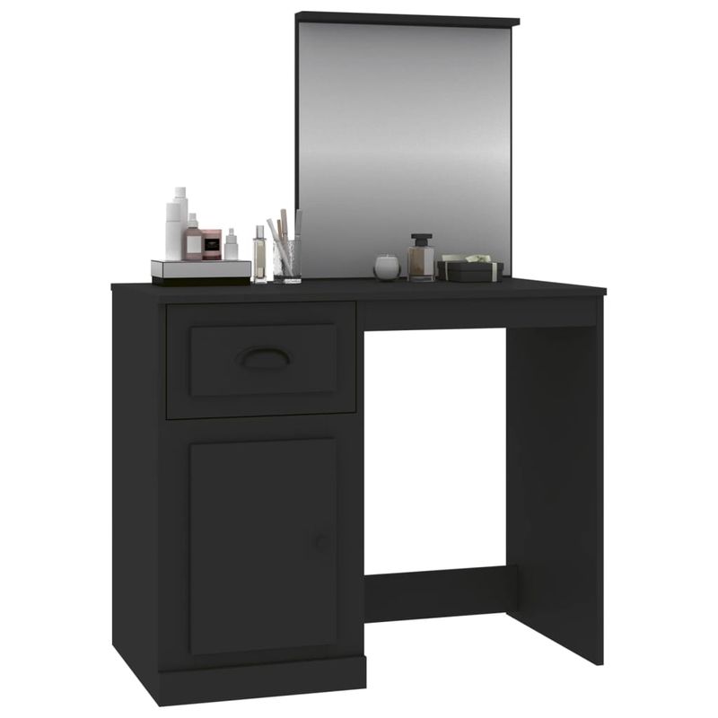 Casa si Gradina - Mobilier - Comode si corpuri - Masute de toaleta - Masa de toaleta cu oglinda, negru 90x50x132,5 cm lemn prelucrat - Infinity.ro
