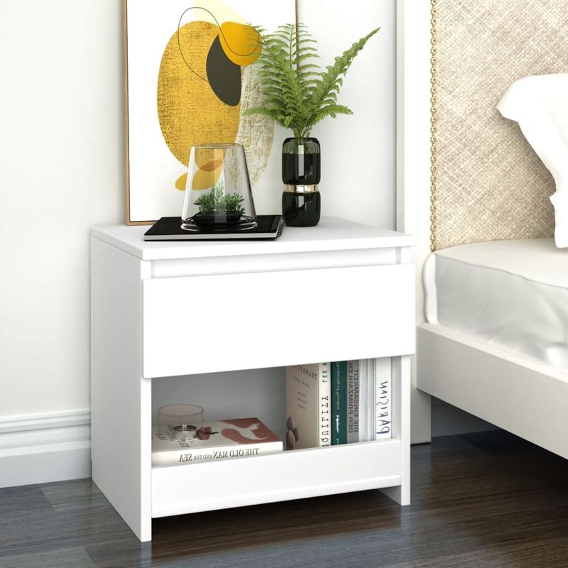 Casa si Gradina - Mobilier - Comode si corpuri - Noptiere - Noptiera, 2 buc., alb, 40x30x39 cm, PAL - Infinity.ro