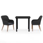 Casa si Gradina - Gradina si terasa - Mobilier exterior - Seturi mobila gradina - Set mobilier de gradina cu perne, 3 piese, negru - Infinity.ro