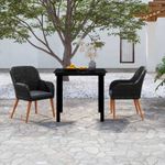 Casa si Gradina - Gradina si terasa - Mobilier exterior - Seturi mobila gradina - Set mobilier de gradina cu perne, 3 piese, negru - Infinity.ro
