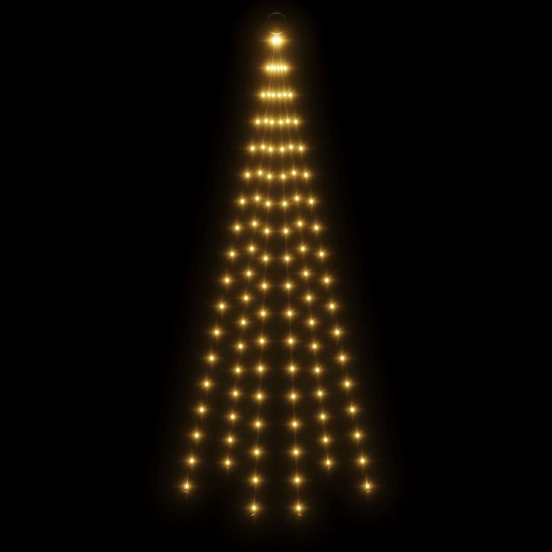 Casa si Gradina - Decoratiuni - Decoratiuni de sezon - Brad de Craciun pe catarg, 108 LED-uri, alb cald, 180 cm - Infinity.ro
