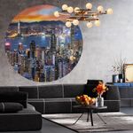 Casa si Gradina - Decoratiuni - Tapet - WallArt Tapet in forma de cerc Skyline with Junk Boat, 190 cm - Infinity.ro