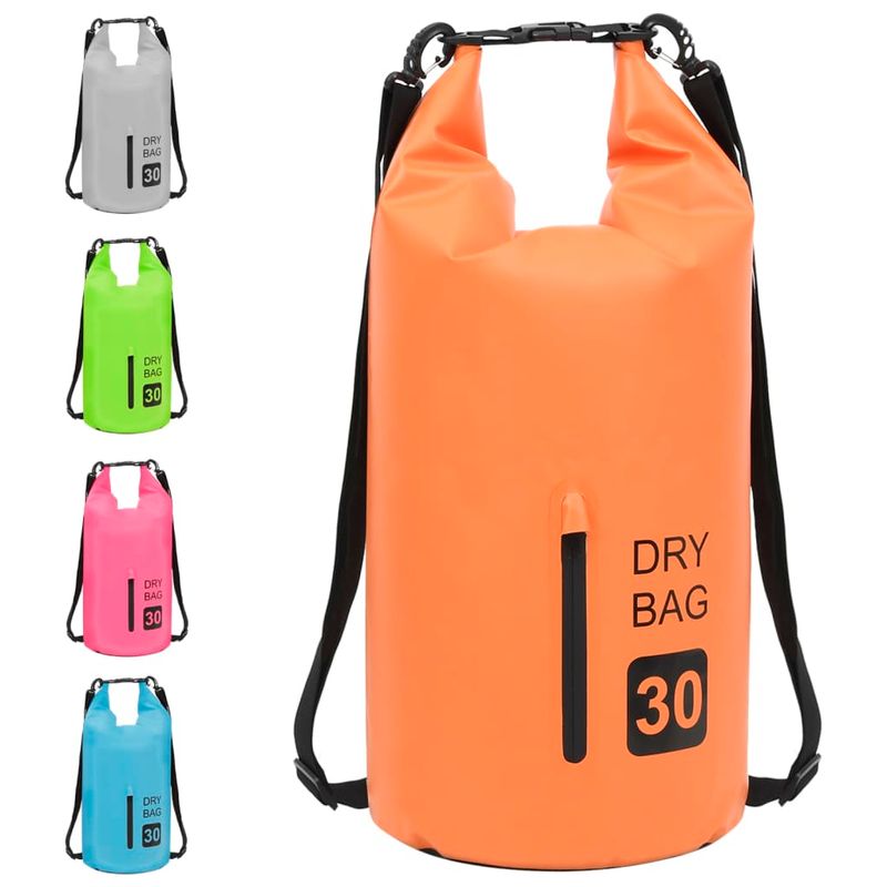 Sport si Outdoor - Sporturi acvatice - Rafting, caiac si canoe - Rucsac impermeabil cu fermoar, portocaliu, 30 L, PVC - Infinity.ro